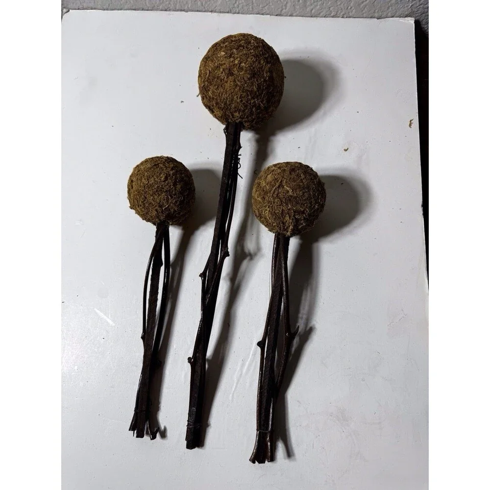 Floral Stems Dried Moss Ball 3 Piece Set
